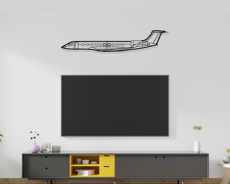 Gulfstream G700 Airplane Silhouette Metal Wall Art, Plane Silhouette Wall Art, Custom Aircraft Wall Art, Metal Wall Decor, Pilot Gifts image 4