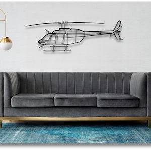 Bell 206B-3 Jet Ranger III Silhouette Metal Wall Art, Plane Silhouette Wall Art, Custom Aircraft Wall Art,Pilot Gifts, Home decor