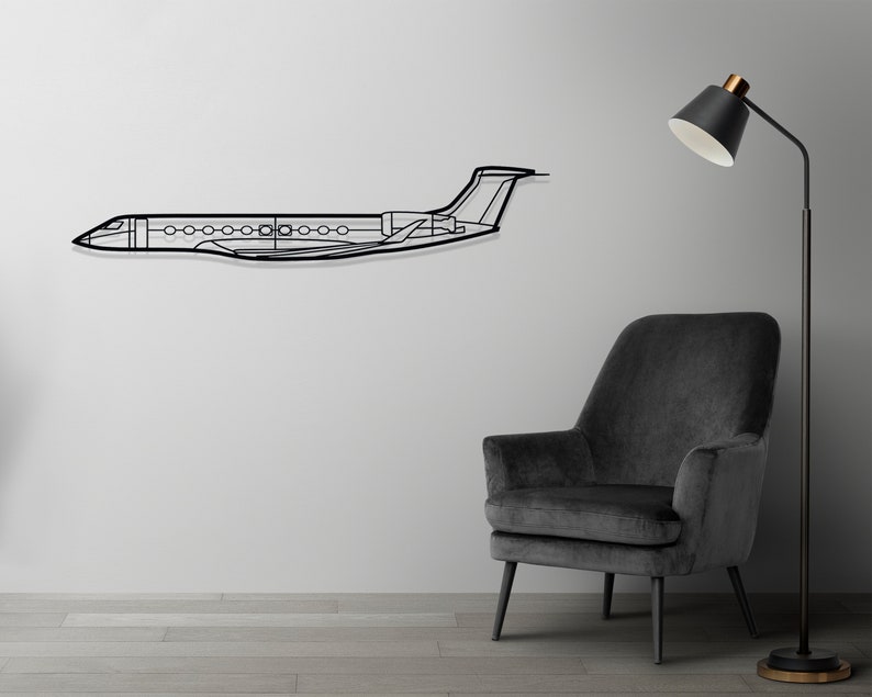 Gulfstream G700 Airplane Silhouette Metal Wall Art, Plane Silhouette Wall Art, Custom Aircraft Wall Art, Metal Wall Decor, Pilot Gifts image 5