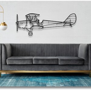 de Havilland Tiger Moth Silhouette Metal Wall Art, Plane Silhouette Wall Art, Custom Aircraft Wall Art, Metal Wall Decor, Pilot Gifts