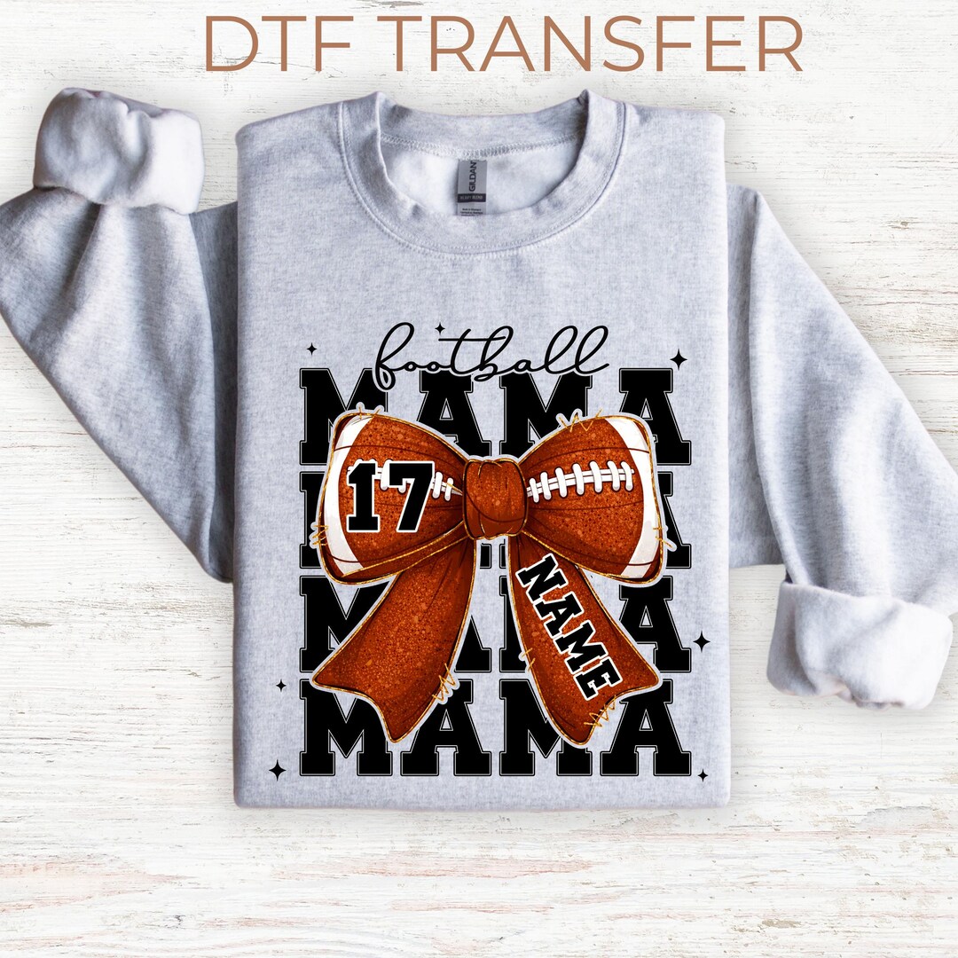 Football Mama DTF Transfer | Custom Football Bow Design (direct to Film ...
