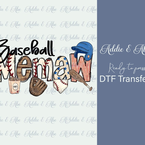 Baseball Memaw Ready To Press DTF Transfer, DTF Transfer