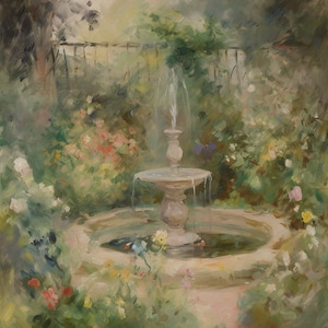 French countryside art | Garden fountain | DIGITAL DOWNLOAD