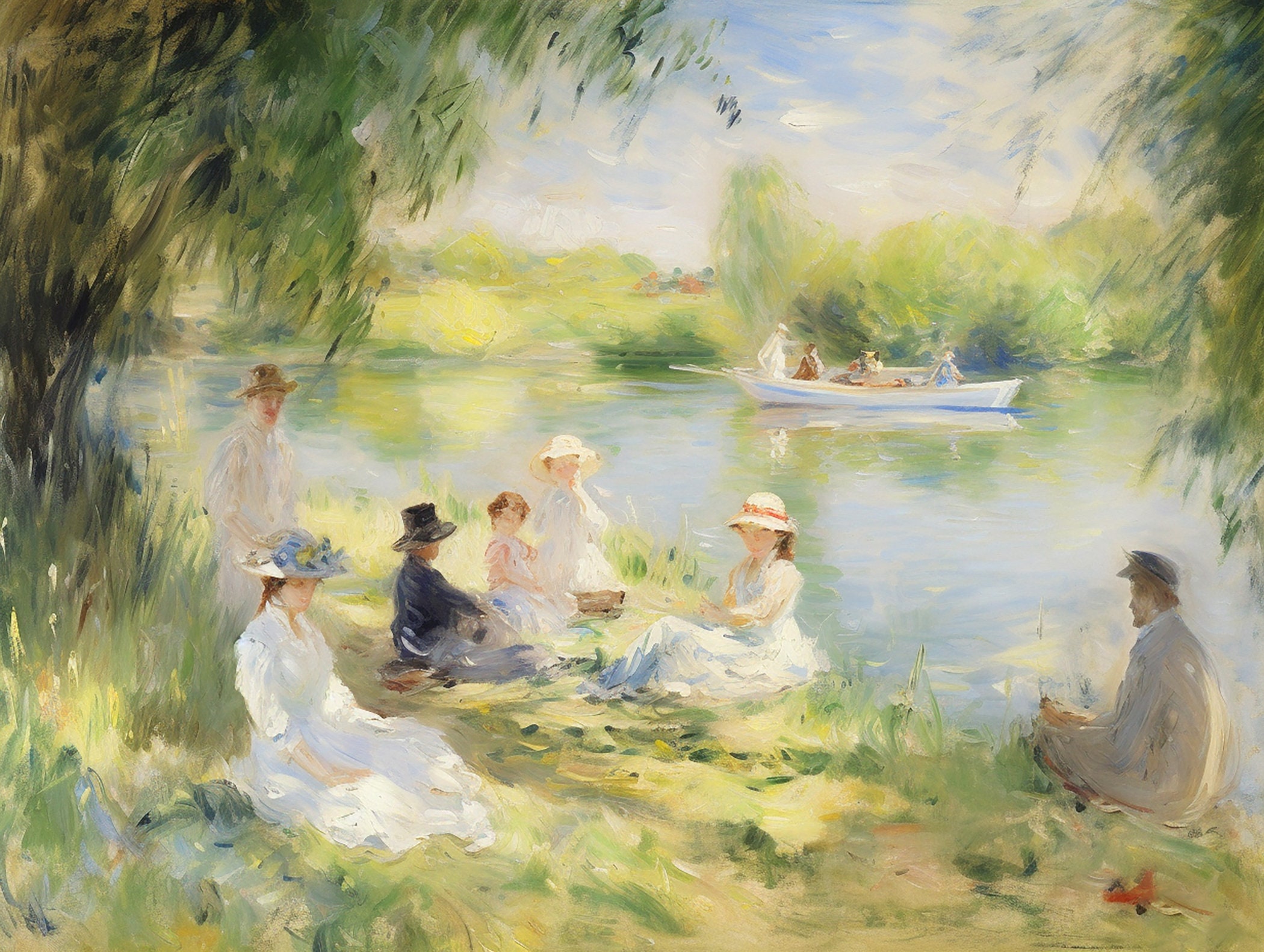 English Victorian Art | Picnic by the River | Impressionist Art ...