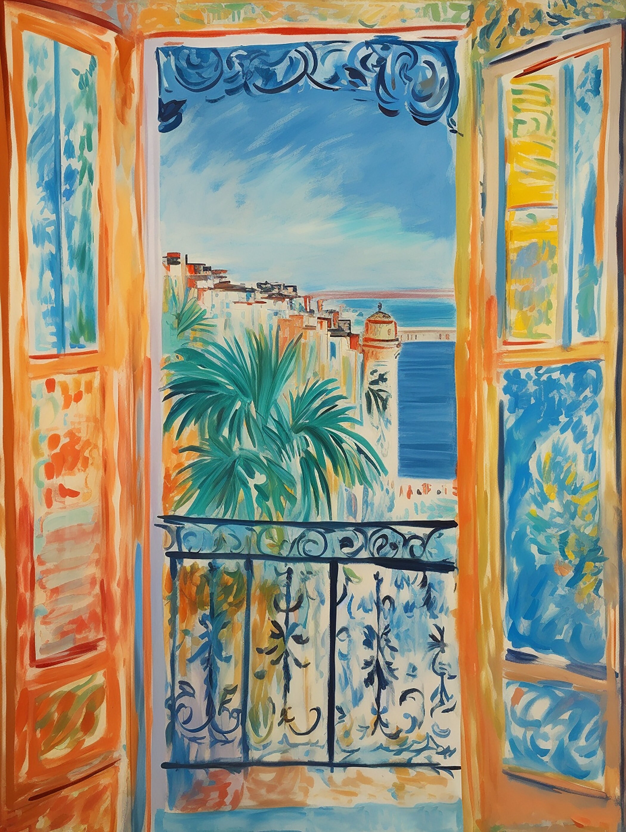 Modern Art | Mediterranean Balcony View | DIGITAL DOWNLOAD - Etsy