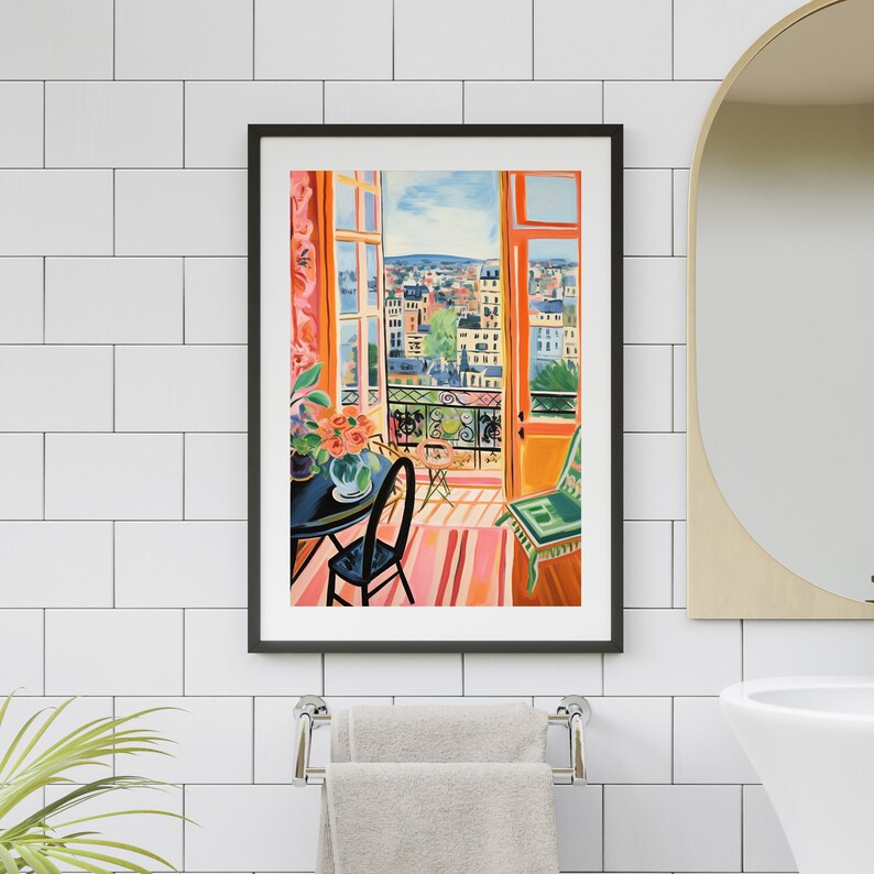 Balcony View Frame Balcony With a View | Beautiful Modern Art | DIGITAL DOWNLOAD - Etsy