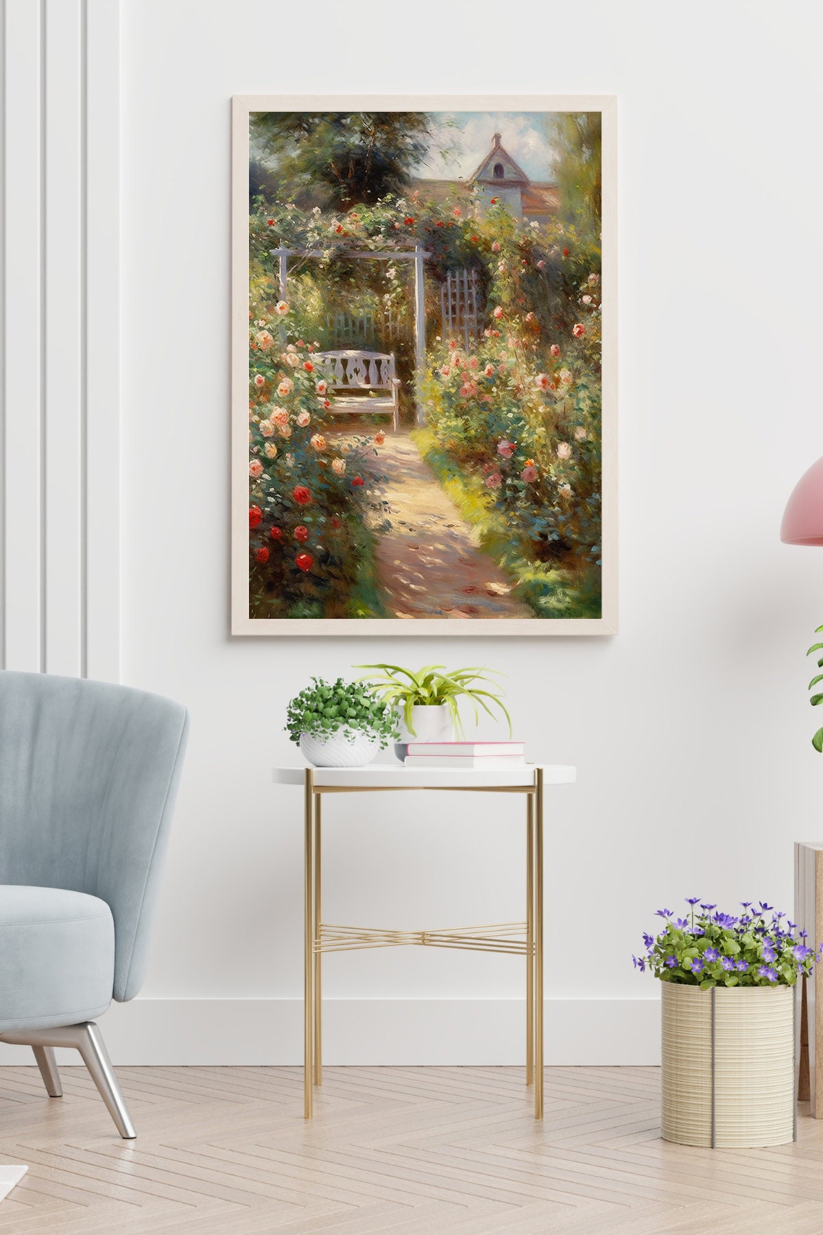 English Garden Art | the Rose Garden | Impressionist Art