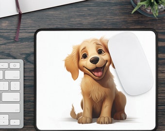 Happy Golden Retriever Puppy Mouse Pad