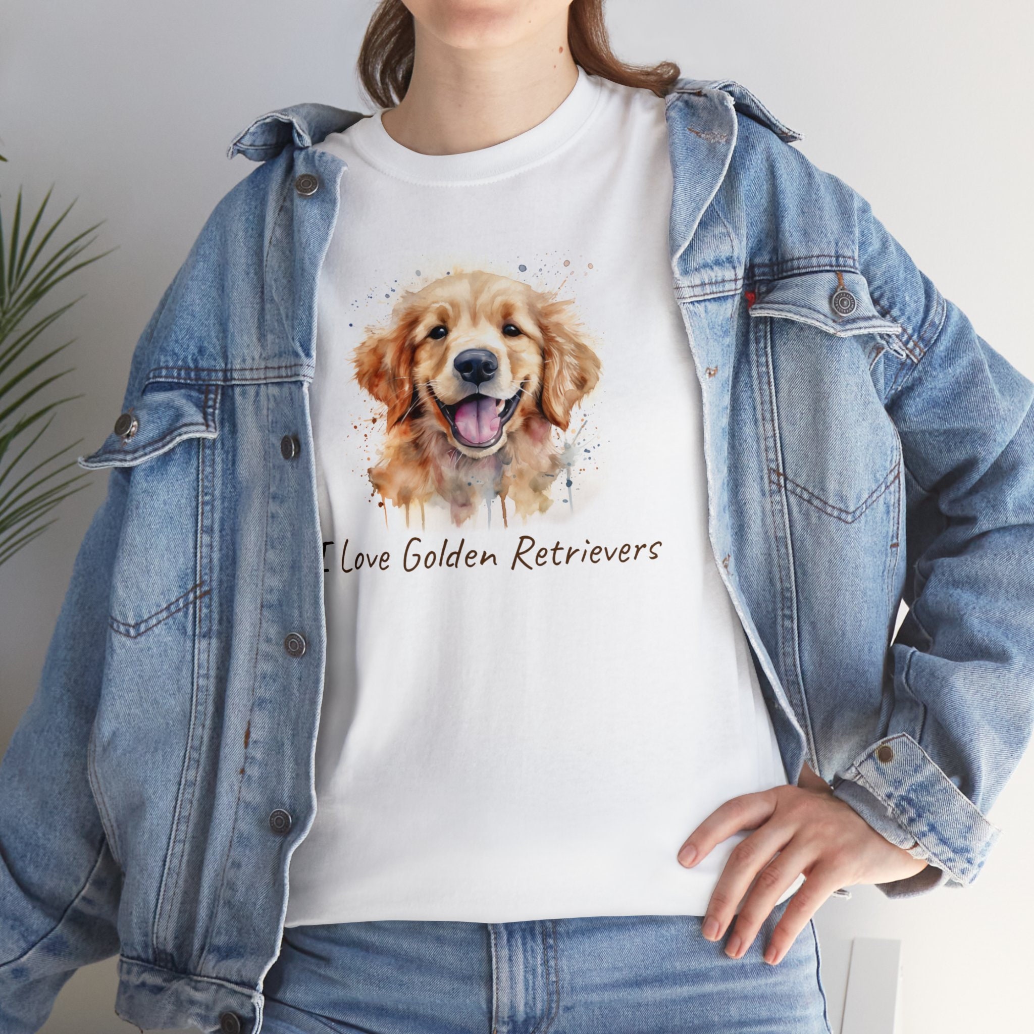 I Love Golden Retrievers Unisex Heavy Tee
