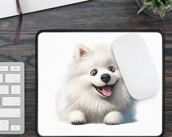 Happy American Eskimo Puppy Mouse Pad