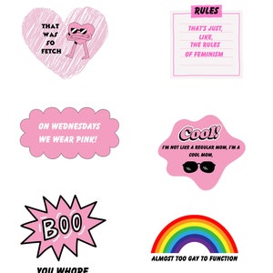 Printable Mean Girls Cupcake Toppers Decoration Digital File Birthday 