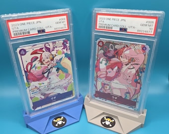 One Piece TCG Slab Holder with Straw Hat Pirates Logo for Graded Cards like PSA, CGC & More | Custom Logo Available