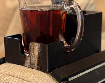 Couch Armrest Organizer – Cup Holder & Remote Caddy – Stable, 3D-Printed Plastic Tray for Sofa
