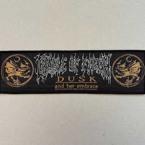 Cradle of Filth &#39;Dusk And Her Embrace&#39; woven sew on strip patch 1996 vintage black metal band merchandise