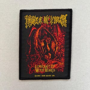 Cradle of Filth &#39;Lovecraft And Witch Hearts&#39; woven sew on patch 2003 vintage black metal