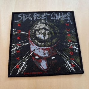 Écusson tissé vintage Six Feet Under « Maximum Violence » Death metal 2001 officiel
