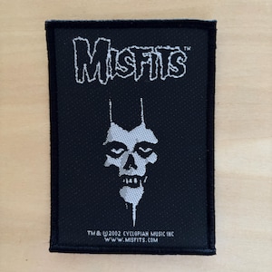 Parche tejido vintage de Misfits - Cara del miedo - Mercancía oficial de 2002