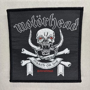 Parche tejido para coser "March Or Die" de Motörhead, metal pesado vintage de 2004