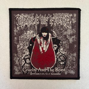 Cradle of Filth &#39;Cruelty And The Beast&#39; woven sew on patch 1999 vintage black metal