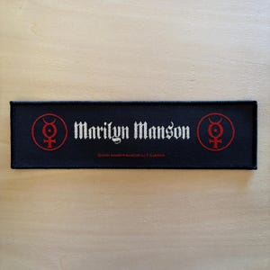 Marilyn Manson - Logo z brokatem | oryginalna tkana naszywka vintage
