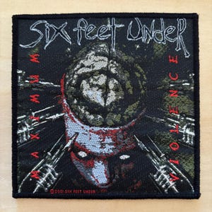 Six Feet Under "Maximum Violence" vintage woven patch official 2001 death metal