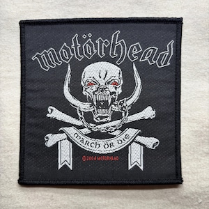 Motörhead 'March Or Die' woven sew on patch 2004 vintage heavy metal