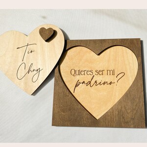 padrino propuesta tarjeta rompecabezas de madera personalizado en español propuesta de padrino quieres ser mi padrino de bautizo padrino de primera comunion