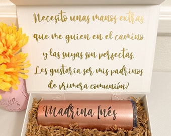 quieren ser mis padrinos de primera comunion quieren ser mis padrinos de  bautizo caja primera comunion padrino propuesta caja caja de padrino