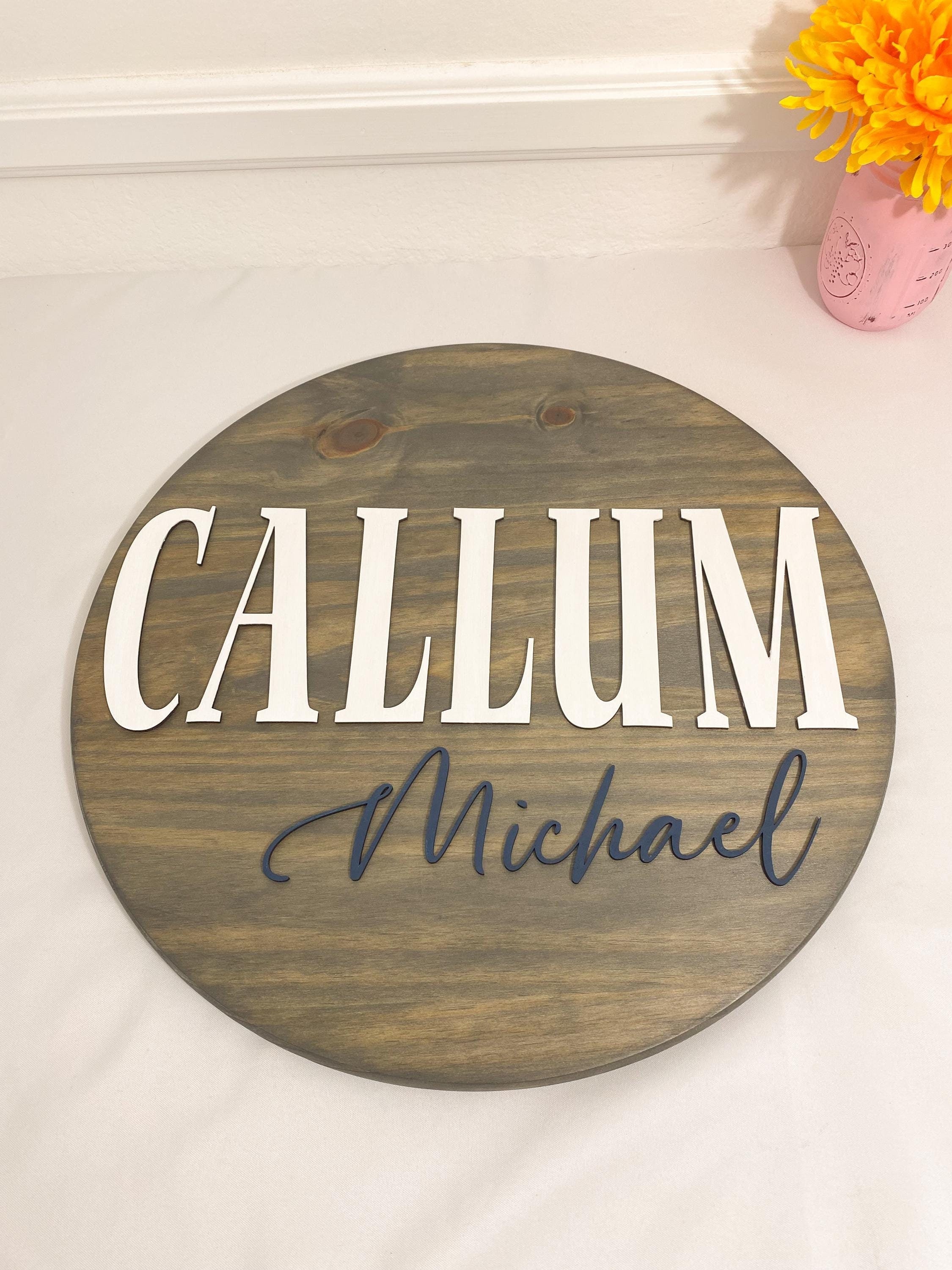 name sign boy name sign girl name sign for nursery nursery name wall decor nursery wall art kids room wall art round name sign wood 3D name