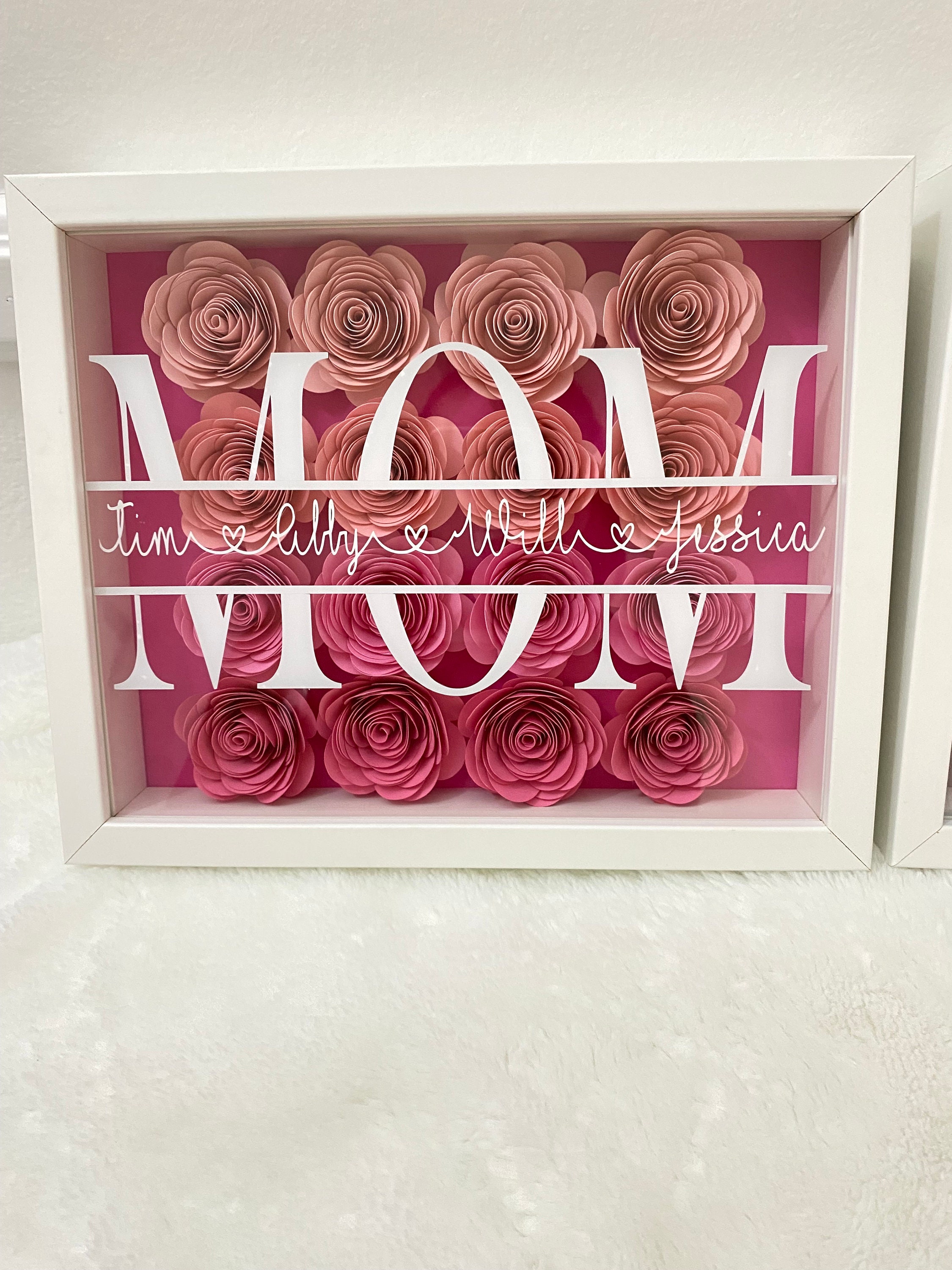 Custom Mothers Day Gift Idea Floral Box for Mom Gift Pink Flowers Gift ...