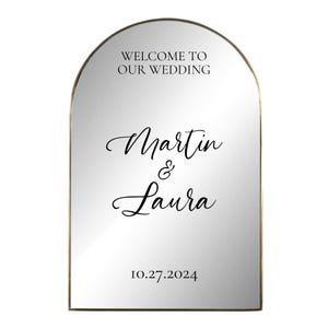 wedding mirror stickers diy wedding welcome sign welcome to our wedding mirror decal wedding sign decal personalized wedding decal mirror