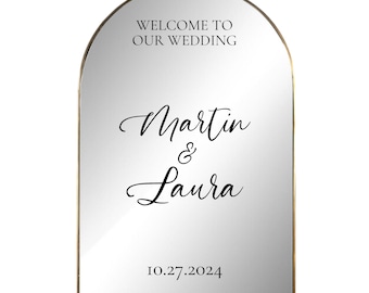 wedding mirror stickers diy wedding welcome sign welcome to our wedding mirror decal wedding sign decal personalized wedding decal mirror