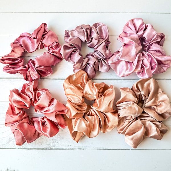 Satin scrunchie party favor scrunchie stocking stuffer rose gold scrunchie satin bridesmaid gift box lavender scrunchie hair tie for kids