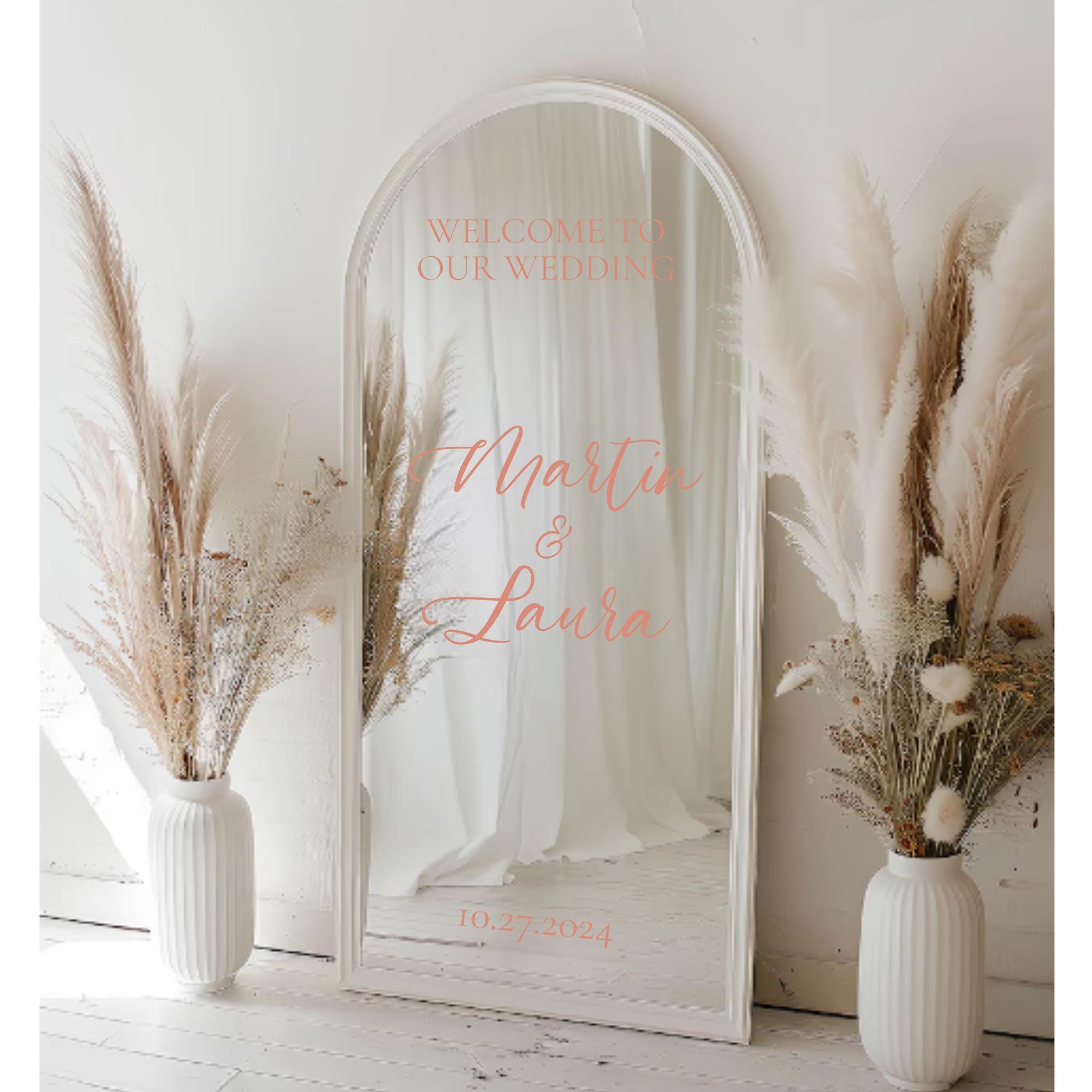 Wedding Mirror Stickers Diy Wedding Welcome Sign Welcome to Our Wedding  Mirror Decal Wedding Sign Decal Personalized Wedding Decal Mirror - Etsy, image size:2000x2000