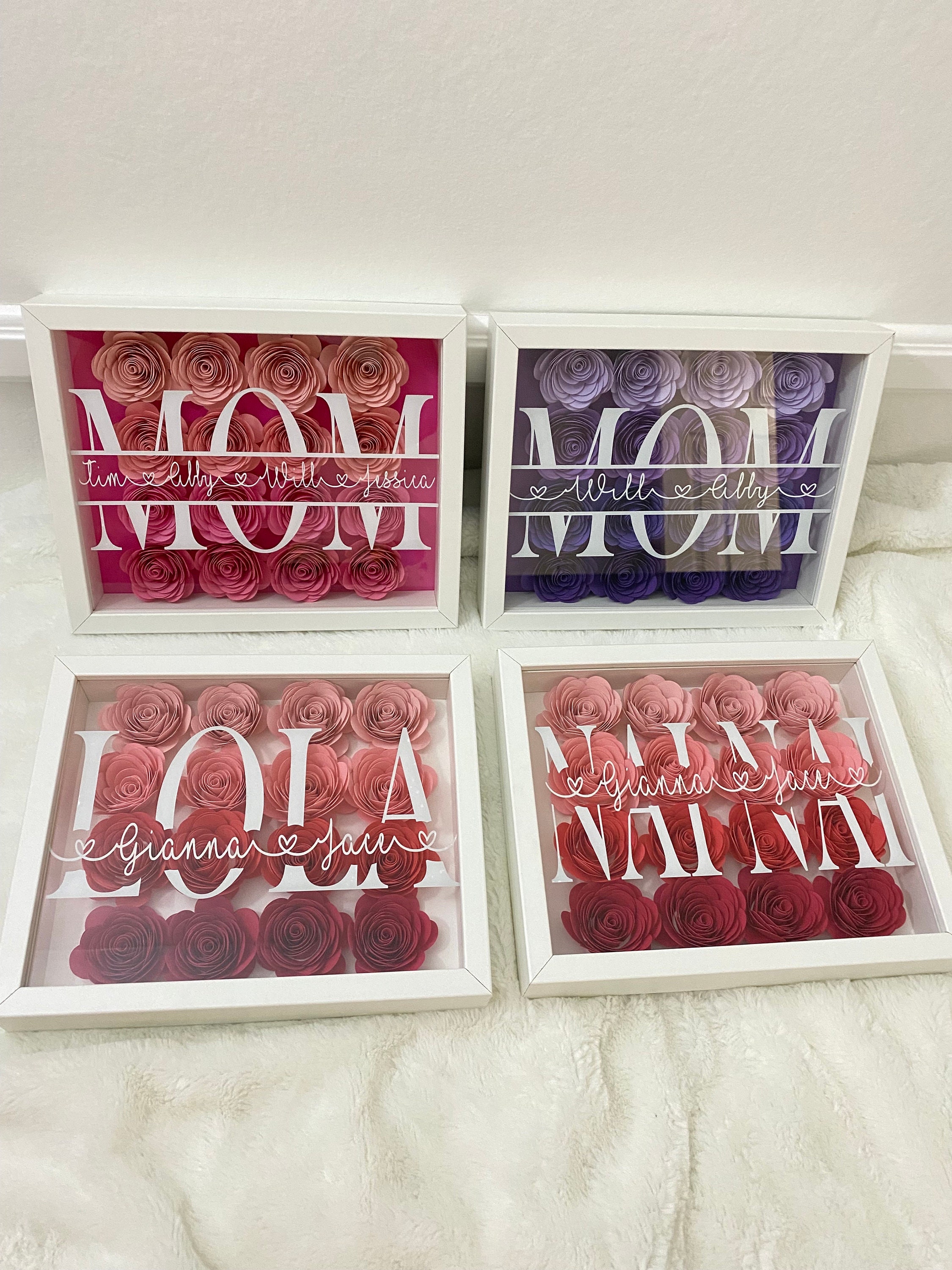Custom Mothers Day Gift Idea Floral Box for Mom Gift Pink Flowers Gift ...