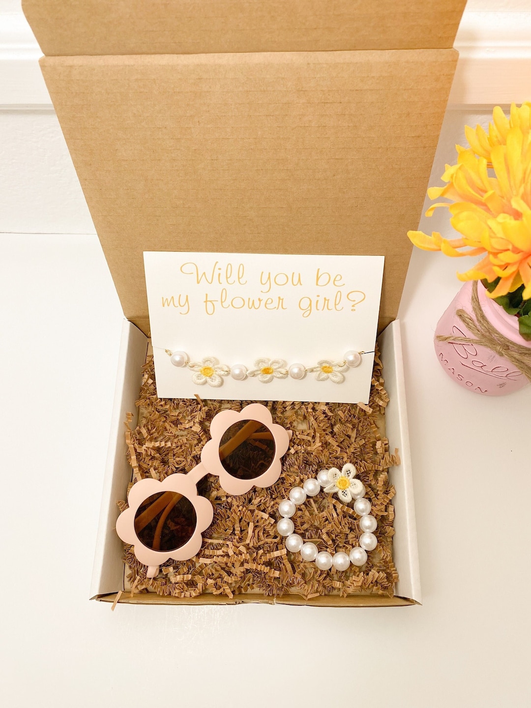 Flower Girl Proposal Box Custom With Name Will You Be My Flower Girl