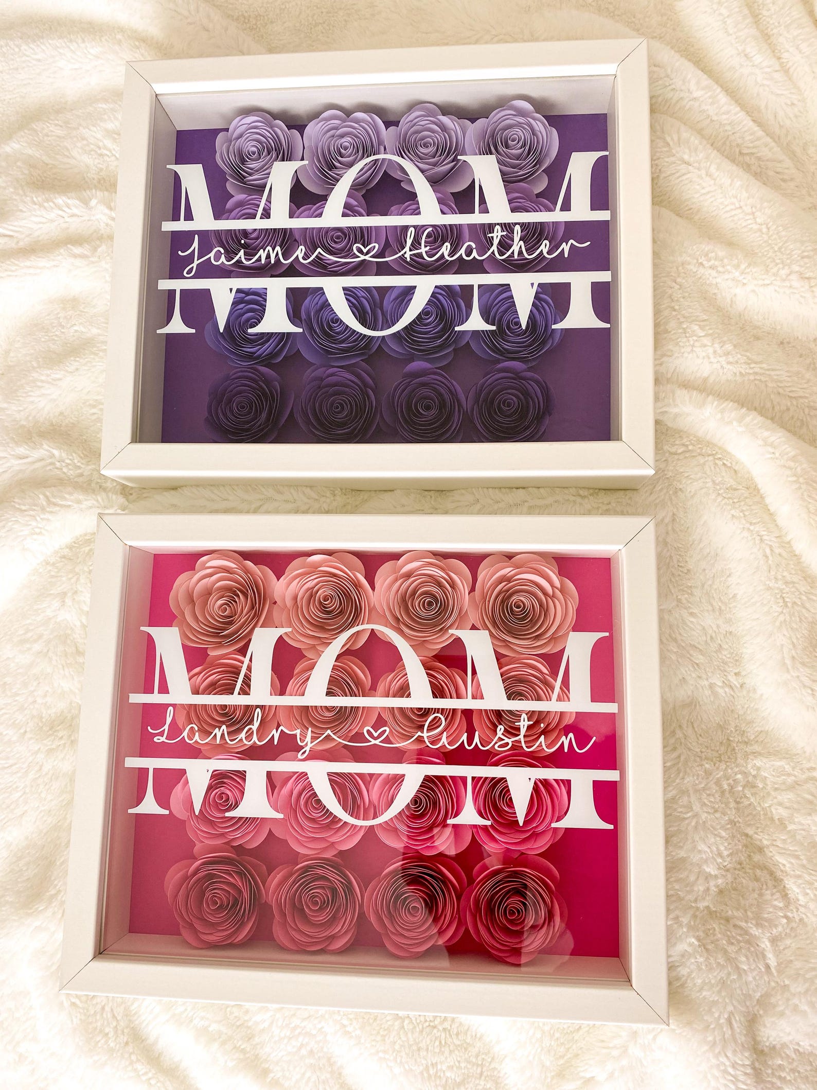 Custom Mothers Day Gift Idea Floral Box for Mom Gift Pink Flowers Gift ...