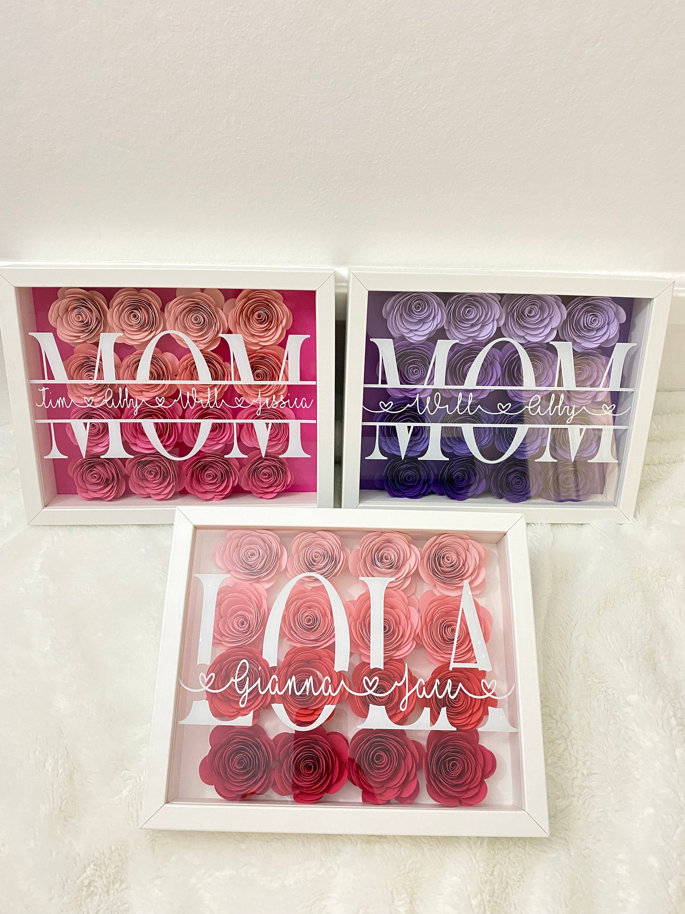 Custom Mothers Day Gift Idea Floral Box for Mom Gift Pink Flowers Gift ...