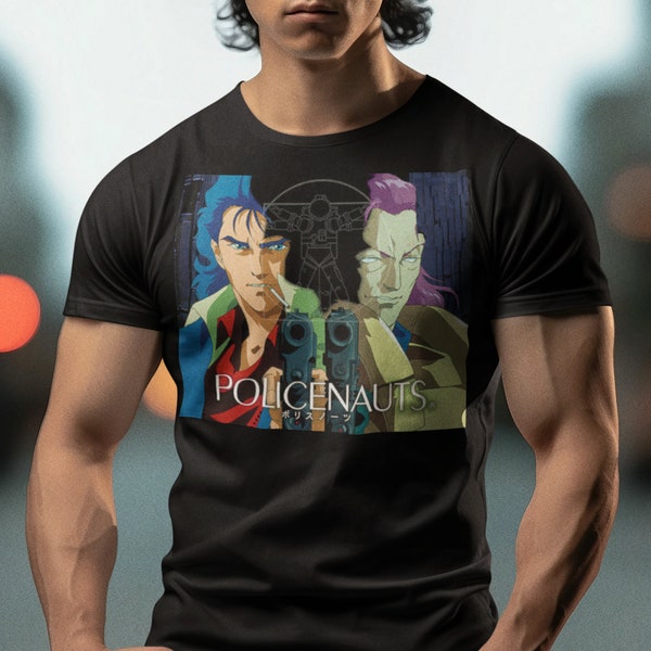 Policenauts Graphic Tee Retro Games Cyberpunk Graphic T-Shirt Video Game Apparel Game Shirt