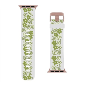 Pyrex Apple Watch Band: Pyrex Daisy Avocado Green (1970s) Pyrex Watch Band Pyrex Daisy Watch Band Pyrex Daisy Avocado Watch Band