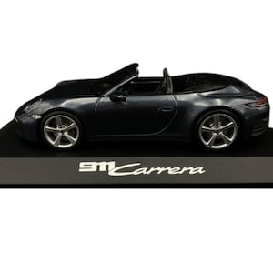 Porsche 911 Carrera Cabriolet 2019 – Biskajeblauw | Modelauto: schaal 1:43 | Verzamelaarscadeau | Miniatuur cabriolet | Cadeau Porsche-fan