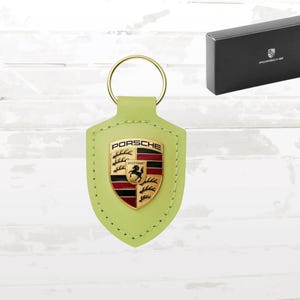 Porsche Key Ring: Cartagena Yellow Python Leather with Gold Crest