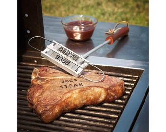 Grill-Brandeisen | Benutzerdefinierte Steak Stempel | Lustiges Grill-Geschenk für Ihn | Grillzubehör | Vatertags Geschenk | Outdoor Kochen Werkzeug | Buchstaben