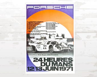 Porsche-Poster 24 Stunden von Le Mans 1971, Klassisches Rennsport-Memorabilia