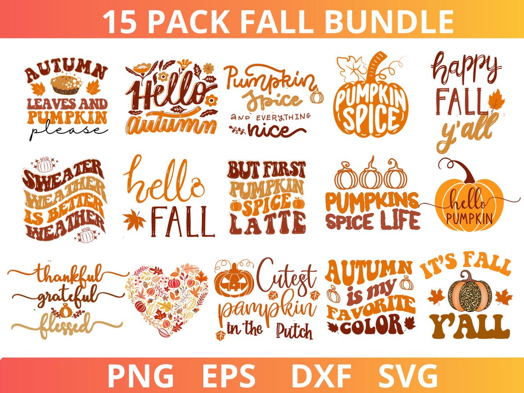 Autumn SVG Bundle, Fall SVG Bundle, Thanksgiving Svg, Fall Svg, Autumn