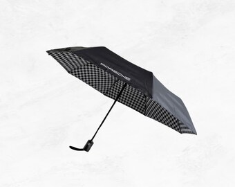 Porsche Pepita Compact Umbrella | Houndstooth Heritage Design | Porsche 911 Collector Gift