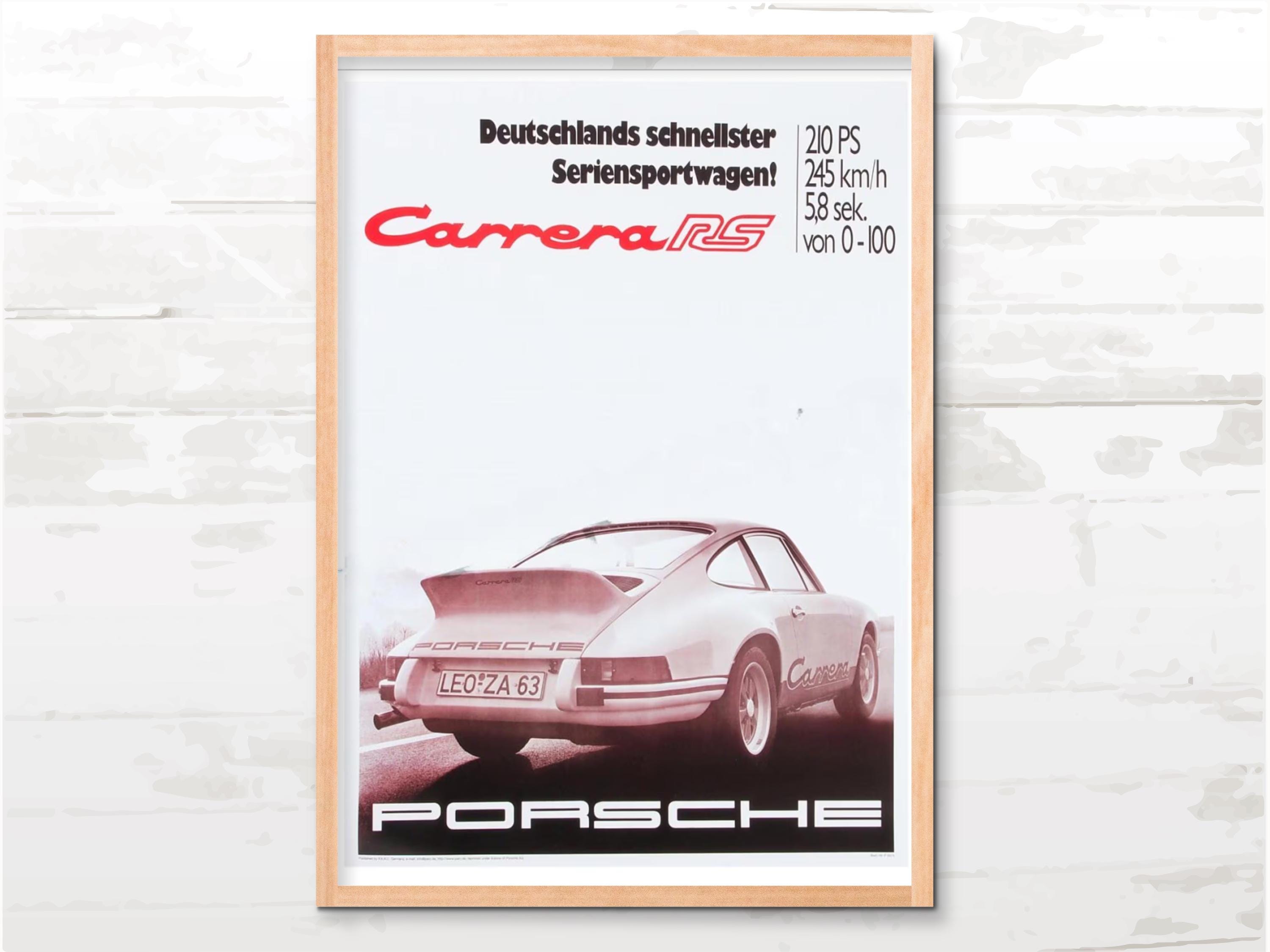 ポルシェ Carrera 911 ポスター Porsche Poster 911 Carrera RS 2.7, Racing Memorabilia - Etsy