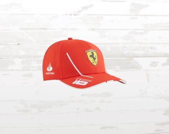 Gorra roja Ferrari n.° 16 – Charles Lecrec – Estilo equipo de carreras – Snapback ajustable