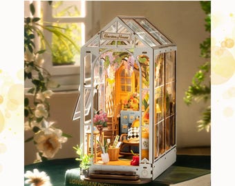 DIY Garden Book Nook Kit: Greenhouse Shelf Insert, French Style Miniature