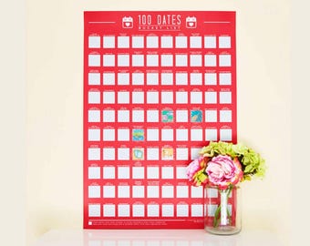 Póster para rascar con 100 fechas: un regalo único para San Valentín.